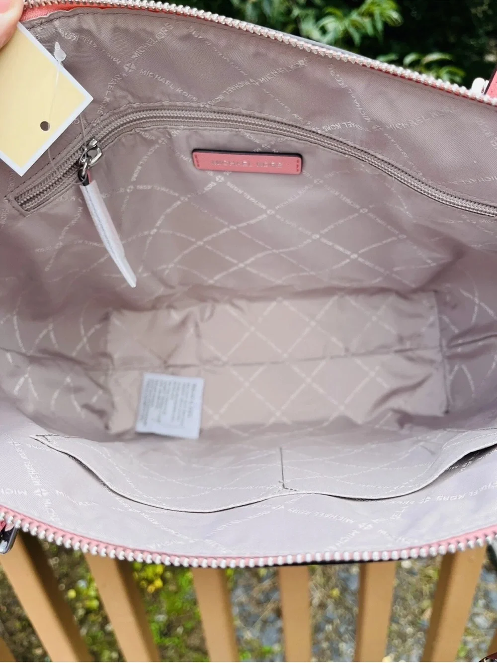 Michael Kors Pink Saffiano Tote with Logo Charm